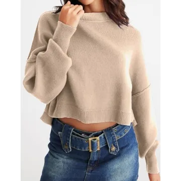 MEROKEETY Women's Oversized Ribbed Knit Sweater