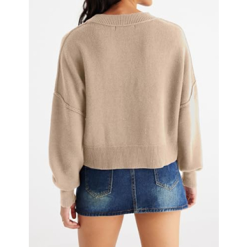 MEROKEETY Women's Oversized Ribbed Knit Sweater