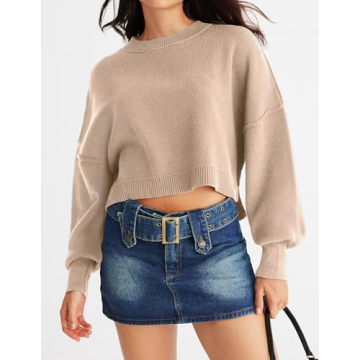 MEROKEETY Women's Oversized Ribbed Knit Sweater