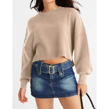 MEROKEETY Women's Oversized Ribbed Knit Sweater