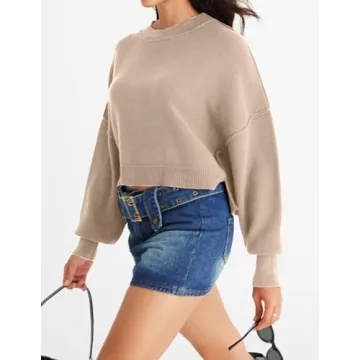 MEROKEETY Women's Oversized Ribbed Knit Sweater