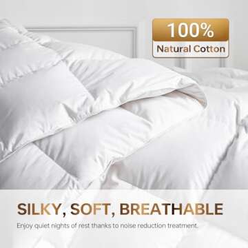 C&W White Goose Down Comforter King with 750 Fill Power