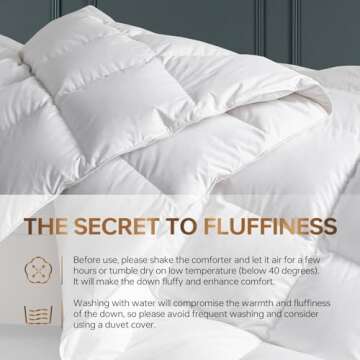 C&W White Goose Down Comforter King with 750 Fill Power