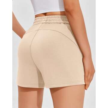 PINSPARK Womens Sweat Shorts Casual Summer Athletic Short Comfy Soft Lounge Bottoms Shorts with Pock...