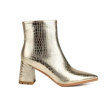 XIANGZU Metallic Gold Boots Stylish Comfort and Elegance