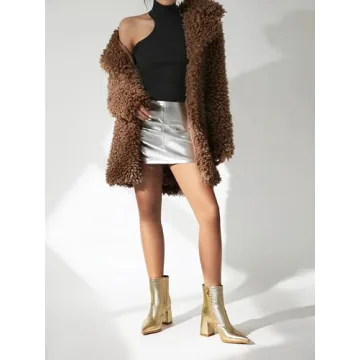 XIANGZU Metallic Gold Boots Stylish Comfort and Elegance