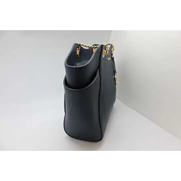 Michael Kors Jet Set Travel Tote Navy Blue Leather Handbag