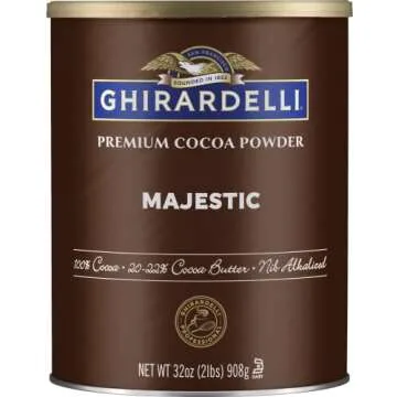 Ghirardelli Majestic Premium Cocoa Powder, 32 Ounce Can with Ghirardelli Stamped Barista Spoon