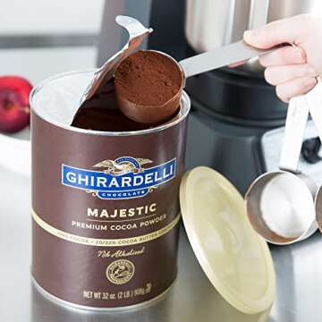 Ghirardelli Majestic Premium Cocoa Powder, 32 Ounce Can with Ghirardelli Stamped Barista Spoon