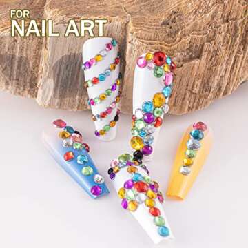 Nail Rhinestones 4520PCS 1.5-6mm Colorful Transparent White Round Flatback Crystal Shine Diamonds for DIY Crafts Nail Art