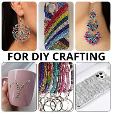 Nail Rhinestones 4520PCS 1.5-6mm Colorful Transparent White Round Flatback Crystal Shine Diamonds for DIY Crafts Nail Art