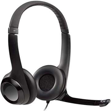 Logitech ClearChat Comfort USB Headset H390 with Mic - Black (Renewed)