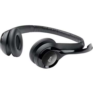 Logitech ClearChat Comfort USB Headset H390 with Mic - Black (Renewed)