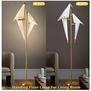 MORE CHANGE MoreChange 72In Modern LED Floor Lamp, Bird Floor Light Gold Metal Fixtures for Living Room Bedroom Dinning Room Office (2 Birds)