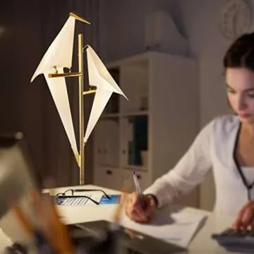 MORE CHANGE MoreChange 72In Modern LED Floor Lamp, Bird Floor Light Gold Metal Fixtures for Living Room Bedroom Dinning Room Office (2 Birds)