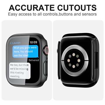 Durable 2 Pack Case & Tempered Glass for Apple Watch