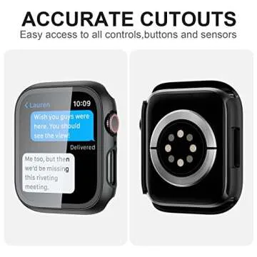 Durable 2 Pack Case & Tempered Glass for Apple Watch