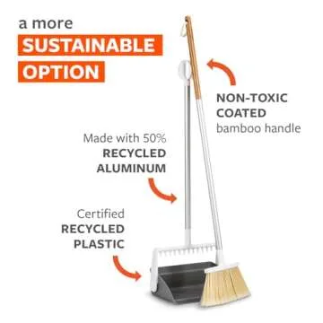 Full Circle Tag Team Easy-Empty Broom and Dustpan Sweep Set