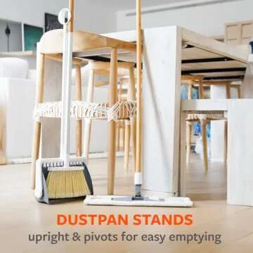 Full Circle Tag Team Easy-Empty Broom and Dustpan Sweep Set