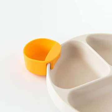 Bumkins Baby Silicone Little Dippers, Attaches to Bowls, Dishes and Plates, Sauce Cup, Holds Condiments, Dip, Puree, Toppings, Baby Led Weaning, Essential Feeding Supplies, for Babies 6 Months Up