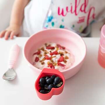 Bumkins Baby Silicone Little Dippers, Attaches to Bowls, Dishes and Plates, Sauce Cup, Holds Condiments, Dip, Puree, Toppings, Baby Led Weaning, Essential Feeding Supplies, for Babies 6 Months Up