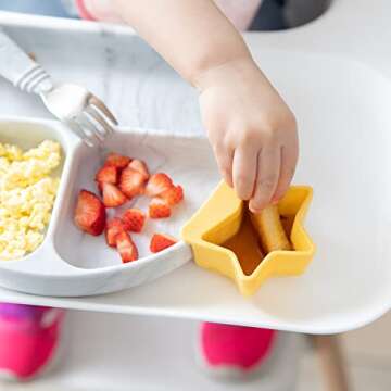 Bumkins Baby Silicone Little Dippers, Attaches to Bowls, Dishes and Plates, Sauce Cup, Holds Condiments, Dip, Puree, Toppings, Baby Led Weaning, Essential Feeding Supplies, for Babies 6 Months Up