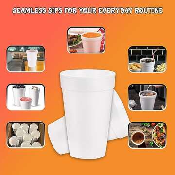 Concession Essentials 16oz Disposable White Foam Cups - Pack of 100ct