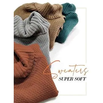 DOROSE Women's Oversized Turtleneck Long Sleeve Casual Pullover Knit Tunic Sweater Orange