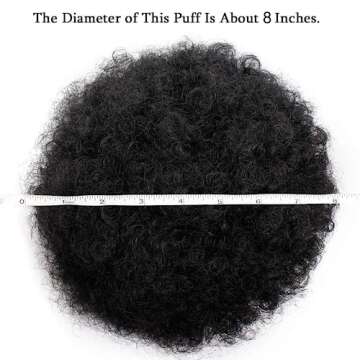 AISI QUEENS Short Afro Synthetic Curly Hair Ponytail African American Kinky Curly Wrap Drawstring Puff Ponytail Hair Extensions with 2 Clips(Large 1B#)