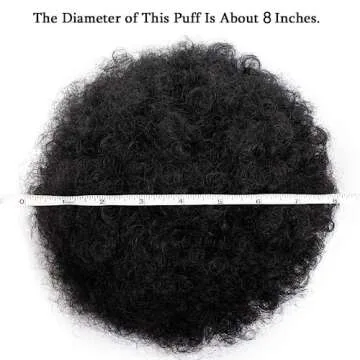 AISI QUEENS Short Afro Synthetic Curly Hair Ponytail African American Kinky Curly Wrap Drawstring Puff Ponytail Hair Extensions with 2 Clips(Large 1B#)