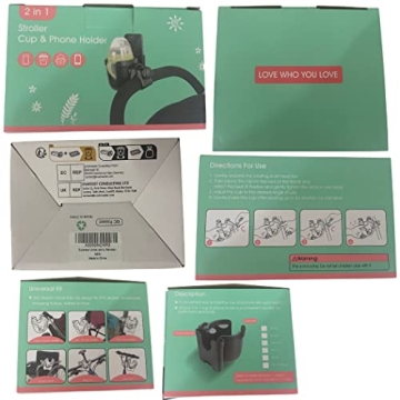 Universal Stroller Cup Holder with Phone Holder for Easy Use