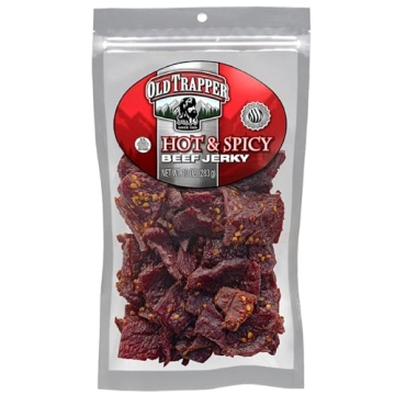 Old Trapper Beef Jerky, Hot & Spicy 10-Ounce Individual Pack, Tender and Spicy Meat Snacks for Lunch...