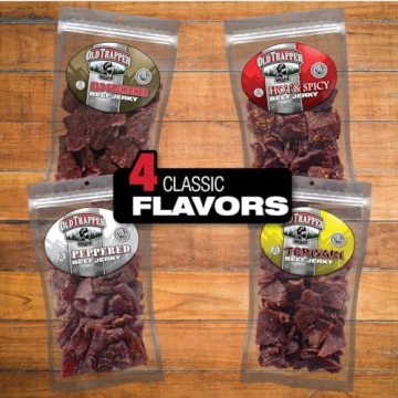 Old Trapper Hot & Spicy Beef Jerky 10-Ounce Gourmet Snack