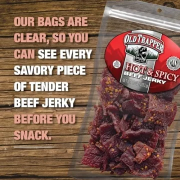 Old Trapper Hot & Spicy Beef Jerky 10-Ounce Gourmet Snack