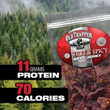 Old Trapper Hot & Spicy Beef Jerky 10-Ounce Gourmet Snack