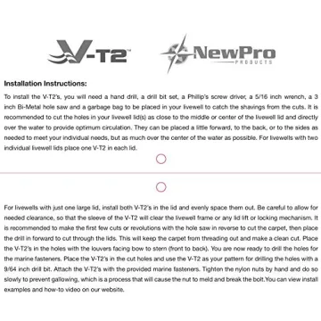 V-T2 Livewell Vents Easy Installation for Healthy Fish