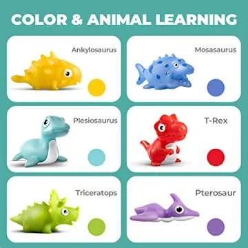 Hely Cancy Infant Bath Toys for 18 Months - No Hole Animal Bathtub Toys, Baby Bath Tub Toys