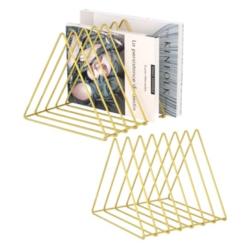 Urban Deco Triangle Desk Organizers Metal Wire Magazine Holder 7 Sections Decorative File Folder Org...