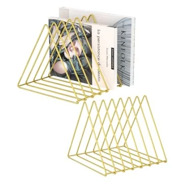 Urban Deco Triangle Desk Organizers Metal Wire Magazine Holder 7 Sections Decorative File Folder Org...