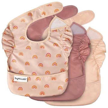Tiny Twinkle Mess-Proof Baby Bib - Waterproof, Adjustable, & Machine Washable - Perfect for Travel (...