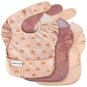 Tiny Twinkle Mess-Proof Baby Bib - Waterproof, Adjustable, & Machine Washable - Perfect for Travel (...