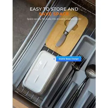 Butter Dish with Lid, Large Butter Dish for Countertop, Ceramic Butter Dish with Knife Double Silicone Seal Unique Stone Butter Dishes with Covers for Farmhouse Kitchen Decor Home Decor White