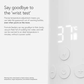 BuubiBottle Portable Milk Warmer for Baby by Quark - Rechargeable USB Bottle Warmer for Breastmilk, Water & Formula - Precise Temperature Control up to 122ºF - Breast Milk Warmer with LED Display