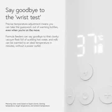 BuubiBottle Portable Milk Warmer for Baby by Quark - Rechargeable USB Bottle Warmer for Breastmilk, Water & Formula - Precise Temperature Control up to 122ºF - Breast Milk Warmer with LED Display