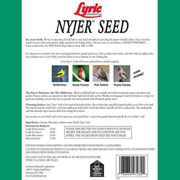 Lyric Nyjer Seed Wild Bird Seed Finch Food - Attracts Goldfinches, House Finches & Purple Finches -1...