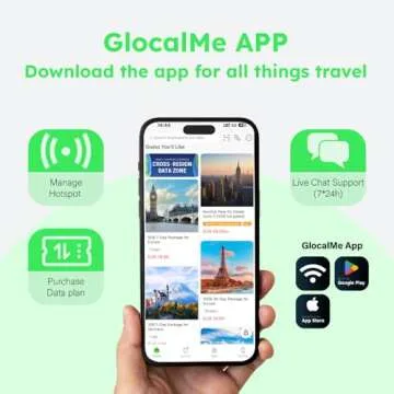 GlocalMe G4 Pro 4G LTE Mobile Hotspot with Global 1GB Data, Portable WiFi Hotspot for Travel in 200+ Countries, 5" Touch Screen Hotspot Device, No SIM Card Needed, 10 Connected Devices(G4 Pro Black)