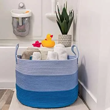 Stylish OrganiHaus Cotton Rope Storage Basket for Kids