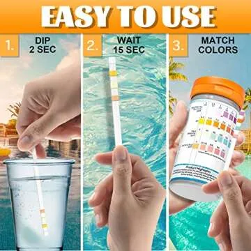 Dr.Tim.Wang Pool and Hot Tub Test Strips - Medical Grade Precision 4 in 1 Pool Water Test Kit - Testing pH Free Chlorine(Bromine) Total Alkalinity & Cyanuric Acid