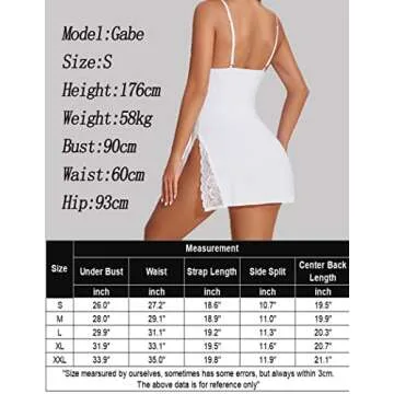 Avidlove Womens Chemise Bridal Nightgown Baby Doll Lingerie Sexy Sleepwear for Women White S