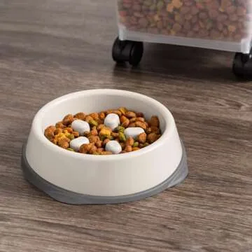 IRIS USA Airtight Dog Food Storage Container with 2-Cup Scoop and Slow Feeder Bowl Combo, Up to 30 lbs Pet Food Bin with Attachable Wheels, Anti-Slip Short Snouted Bowl, Easy to Clean, BPA Free, Black